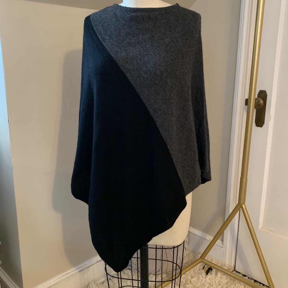 Color Block Poncho